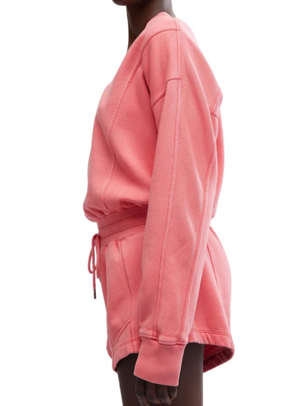 NWT FREE PEOPLE FP Movement Intercept romper hibiscus pink long sleeve size L - Picture 3 of 5